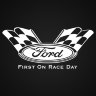 Наклейка на авто Ford First On Race Day