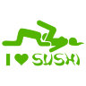 Наклейка на авто I love sushi